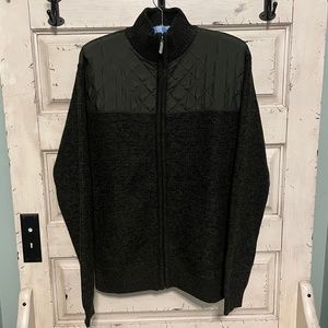 GIOBERTI Men's Olive Full Zip Cardigan Sweater Size L